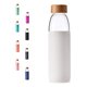thumbnail image 1 of Botella de agua veegoal de vidrio borosilicato de 500 ml con tapa de bambú, 1 of 8