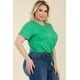 thumbnail image 2 of Saronite Top Corto Básico de Manga Corta con Lazo Frontal, Verde Kelly (Talla Grande para Mujer), 2 of 5