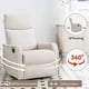 thumbnail image 3 of Heat Massage Manual Recliner Chair with Rocker and Swivel in Fabric for Living Room, Beige, 3 of 3