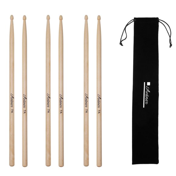 Baquetas Antner 7A de madera de arce 39,6 cm para niños y principiantes