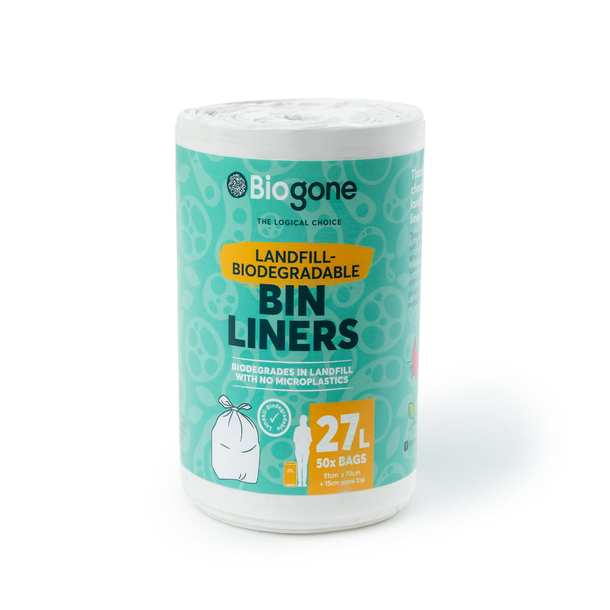 Biogone - Bolsa De Basura Biodegradable 51x70 51x70 27 Litros (cocina)