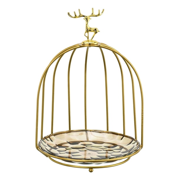 Birds Cage Snack Cake Stand Bandeja de Perfume Tocador Organizador Cosméticos Almacenamiento Estante de Exhibición para Encimera Fiesta de Escritorio Café