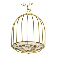 Magideal - Birds Cage Snack Cake Stand Bandeja De Perfume Tocador Organizador Cosméticos Almacenamiento Estante De Exhibición Para Encimera Fiesta De Escritorio Café