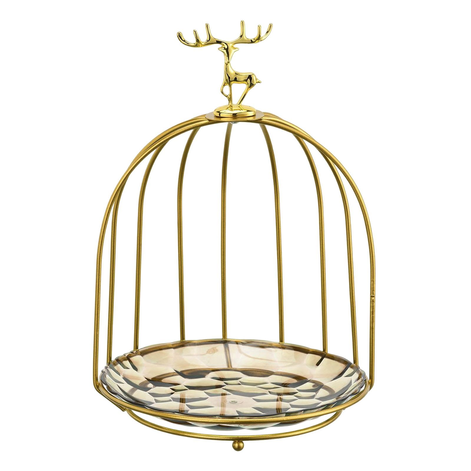 Magideal - Birds Cage Snack Cake Stand Bandeja De Perfume Tocador Organizador Cosméticos Almacenamiento Estante De Exhibición Para Encimera Fiesta De Escritorio Café