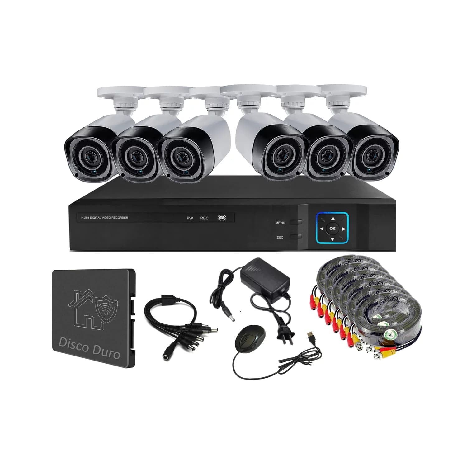 Vipa - Kit 6 Cámaras Seguridad Exterior Con Disco Duro E60ldd