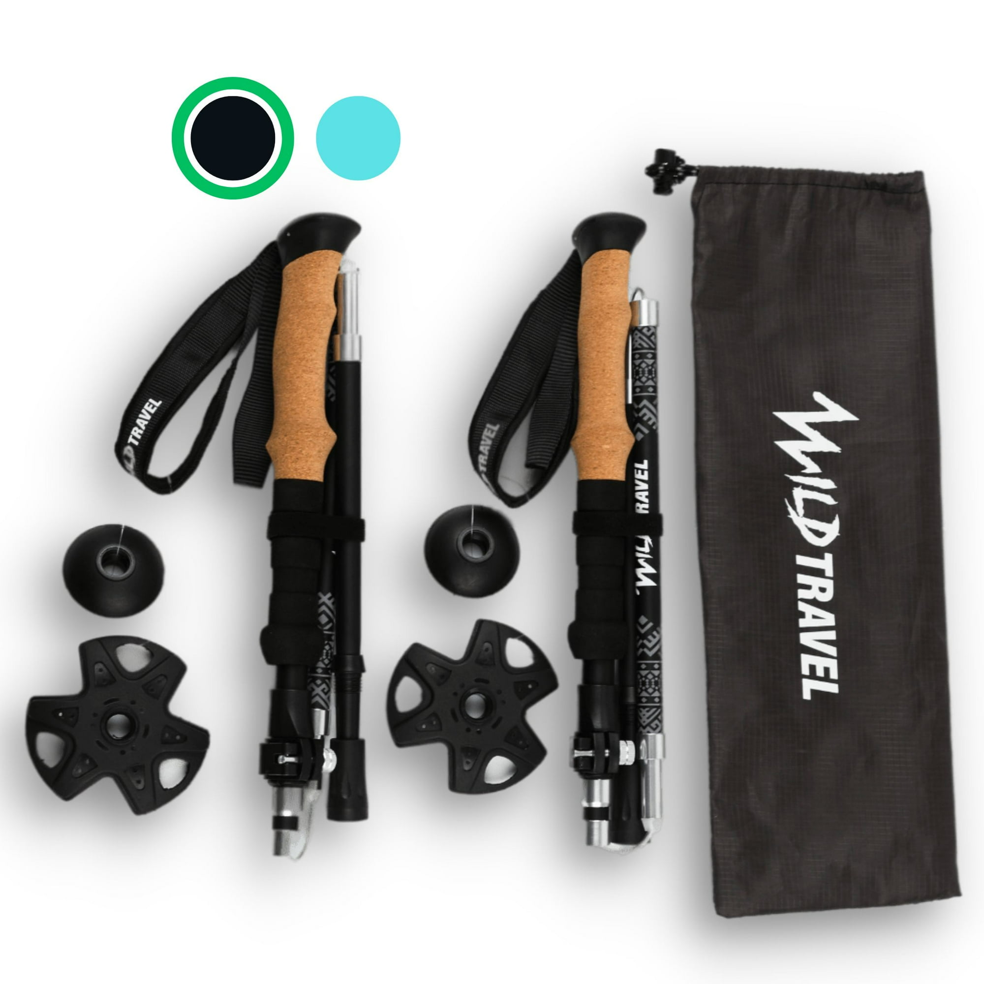 Wild Travel - Pack Bastones Plegables De Trekking 2 Unidades
