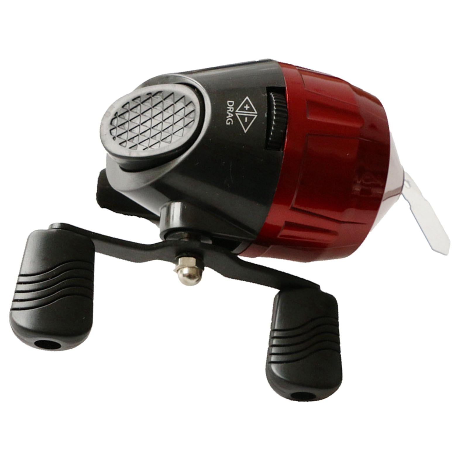 Ioensy - Carrete De Pesca Con Hilo De Pescar, Carrete Cerrado Para Pescar, Mango Doble Rojo