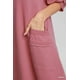 thumbnail image 4 of Saronite Vestido Corto Casual de Punto de Algodón Suave con Cuello Redondo y Manga Corta de Rizo Francés Liso, Bolsillos Laterales Dobles, Color Malva (para Mujer), 4 of 5
