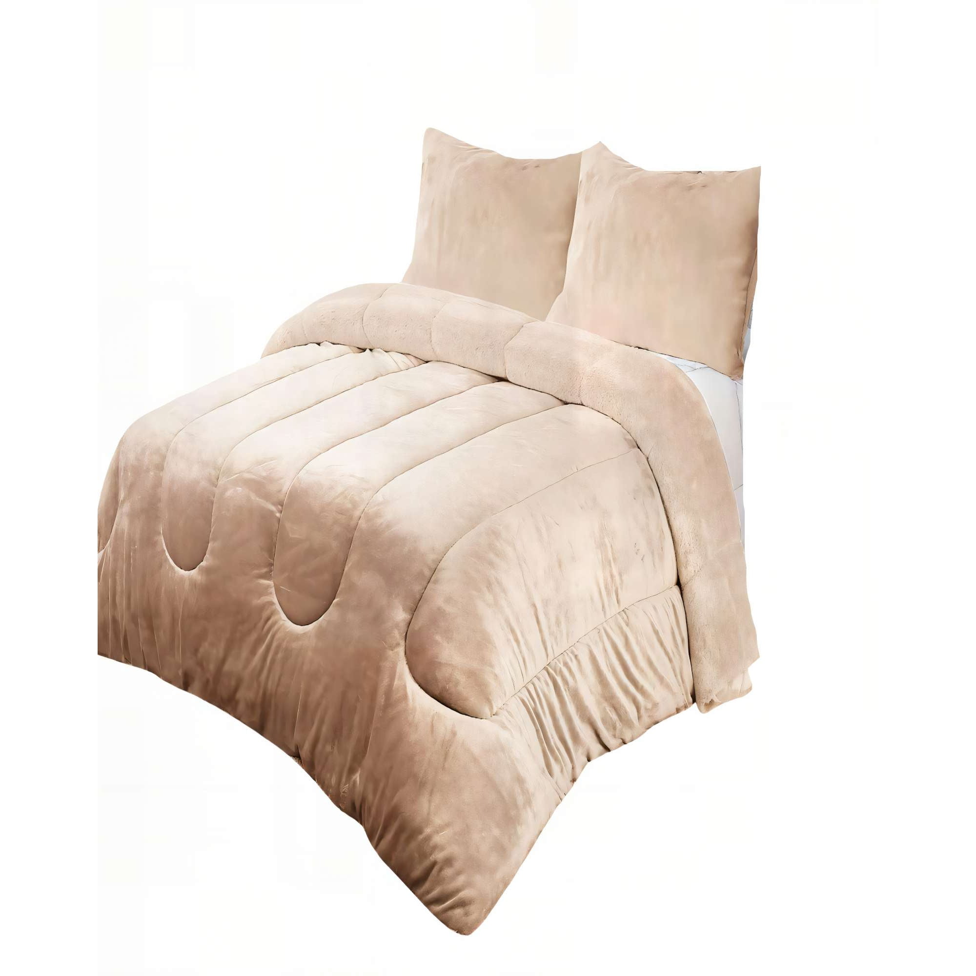 Genérico - Plumon De Invierno Chiporro Medida Plaza Y Media Color Beige