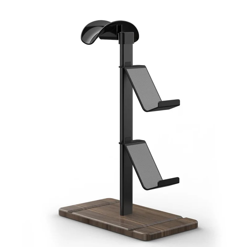 Genérico - 3 En 1 Soporte Para Auriculares Y Mandos De Juegos Para Airpods Max/playstation/xbox - Estante Para Pantalla De Escritorio De Aleación De Aluminio Y Madera - Madera