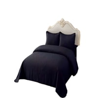 Genérico - Cubrecama Quilt De Verano King Con Pompon Color Negro
