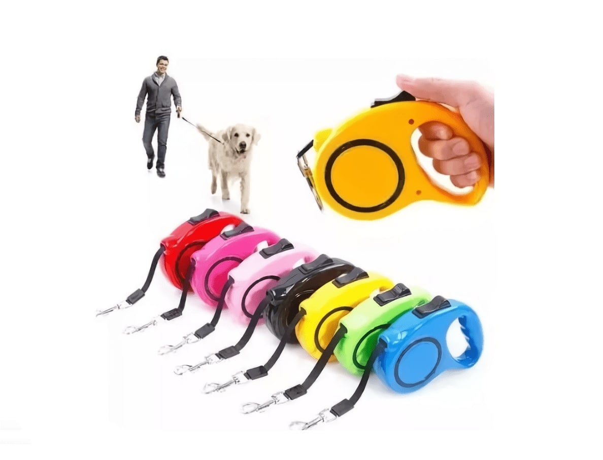 Genérico - Correa Retráctil 5 Metros Para Mascotas - Azul