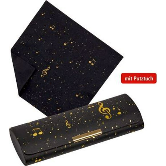Elegante Etui para lentes con pano "Noten allover" para los amantes de la música