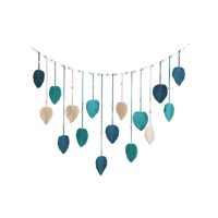 Magideal - Tapiz Tejido Macramé Colgante De Pared Bohemio Hogar Estética Telón De Fondo Borla Macramé Chic Artesanía Hoja Borlas Arte De La Pared Decoración Para Azul