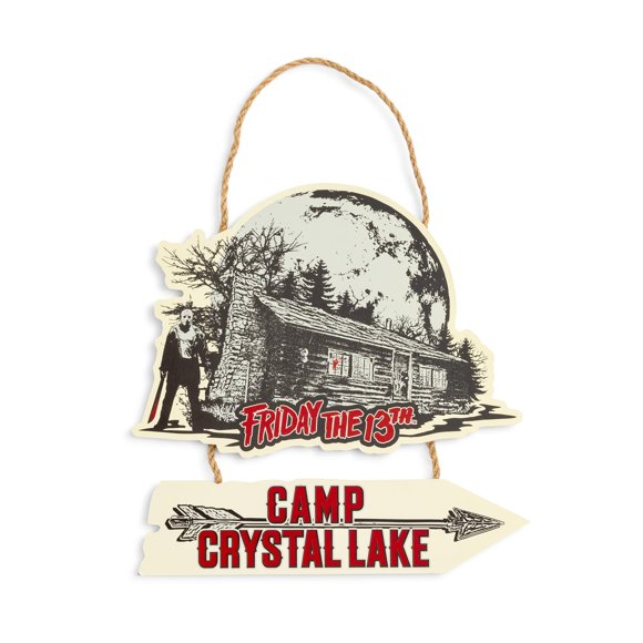 Letrero de pared colgante Silver Buffalo Friday The 13th Camp Crystal