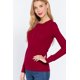 thumbnail image 4 of Saronite Camiseta Térmica Básica de Manga Larga de Algodón Acanalado, Color Vino (para Mujer), 4 of 4