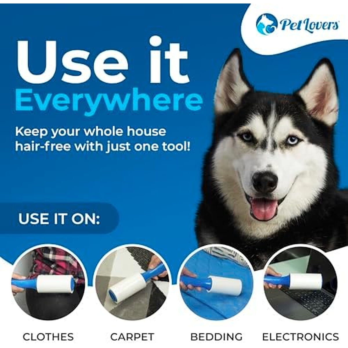Rodillo Quitapelusa Petlovers Extra Adhesivo 720 Hojas