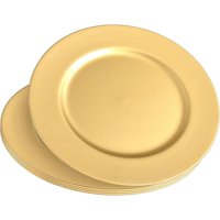 Genérica - 4 Pcs Platos Dorado Para Decoración/Bodas Acabado Metálico