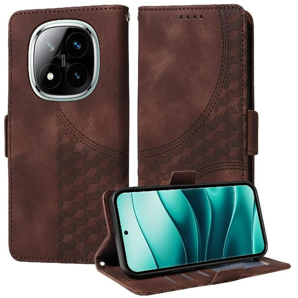 Carcasa FOXDOCK Xiaomi Redmi Note 14 Pro 5G de cuero PU, diseño acolchado clásico, protección contra caídas y rayones