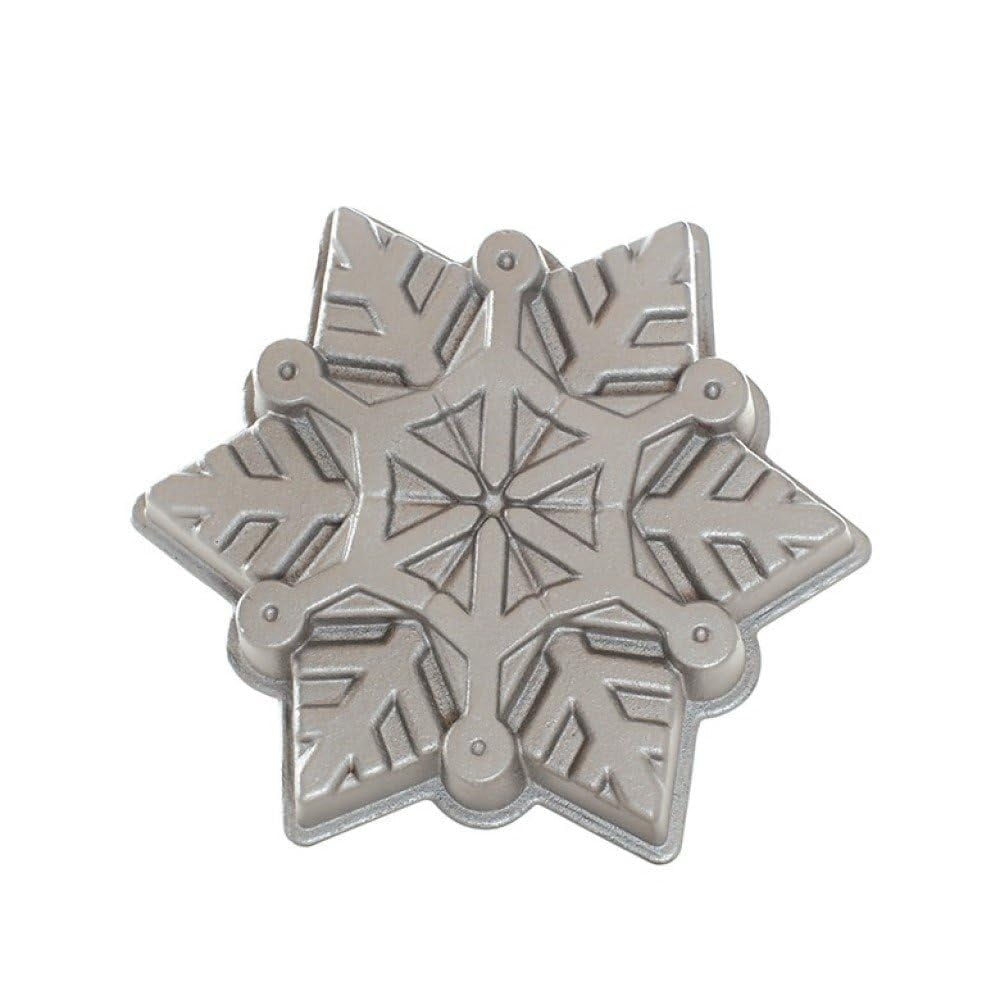 Molde Para Tartas Nordic Ware, Diseño De Copos De Nieve, Aluminio Fundido, Antiadherente