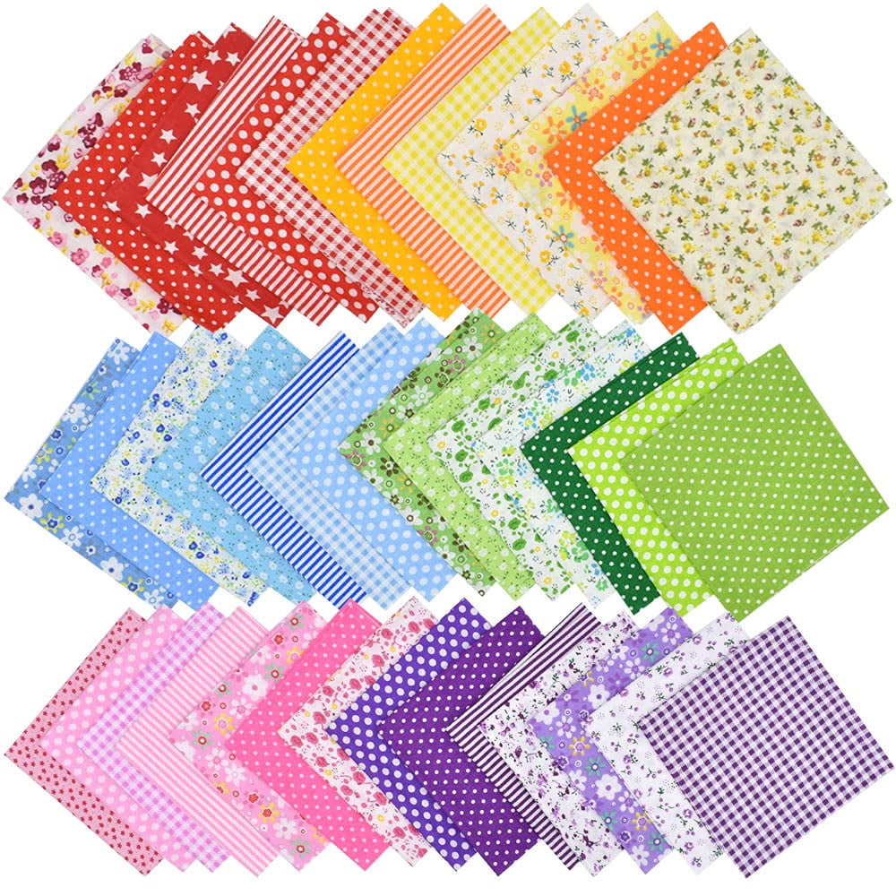 Cuadrados De Tela Con Retazos Hdst-home, 25 X 25 Cm, 42 Unidades, Multicolor
