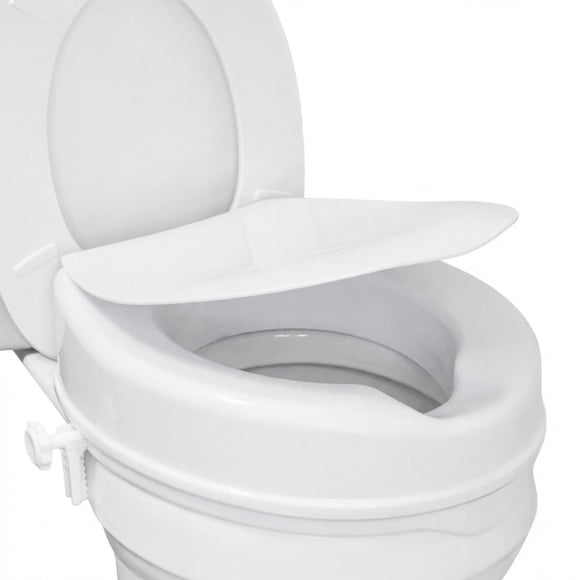 Elevador de Asiento de Inodoro HealthSmart con Elevación de 10 cm y Abrazaderas de Tapa