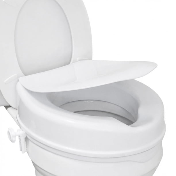 Elevador de Asiento de Inodoro HealthSmart con Elevación de 10 cm y Abrazaderas de Tapa