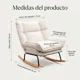 thumbnail image 3 of Sillon Mecedor Silla Mecedora Sitial Reclinable Tela Suave Blanco, 3 of 8