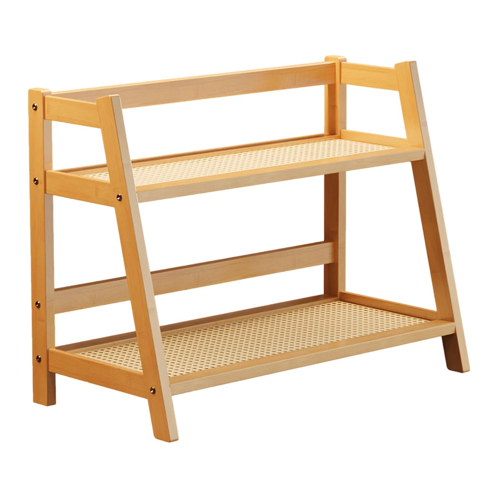 Bothyi - Estante De Bambú De Doble Capa Para Almacenamiento De Condimentos, Para Sala De Estar, Dormitorio, Hogar, Color Bambú L