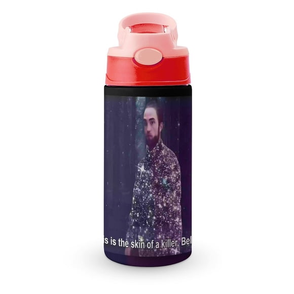 Esta es la piel de un asesino, BellaBotella de Agua con Tapa Pop Top de Un Toque, Acero Inoxidable, a Prueba de Fugas, para Deportes, Botella Infantil rosa 12 oz