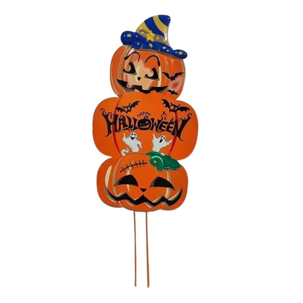 Letrero De Calabaza Para Patio De Halloween, Letreros De Jardín Con Estacas Para El Hogar, Vacaciones En El Patio Trasero, 67,5 Cm X 26cm