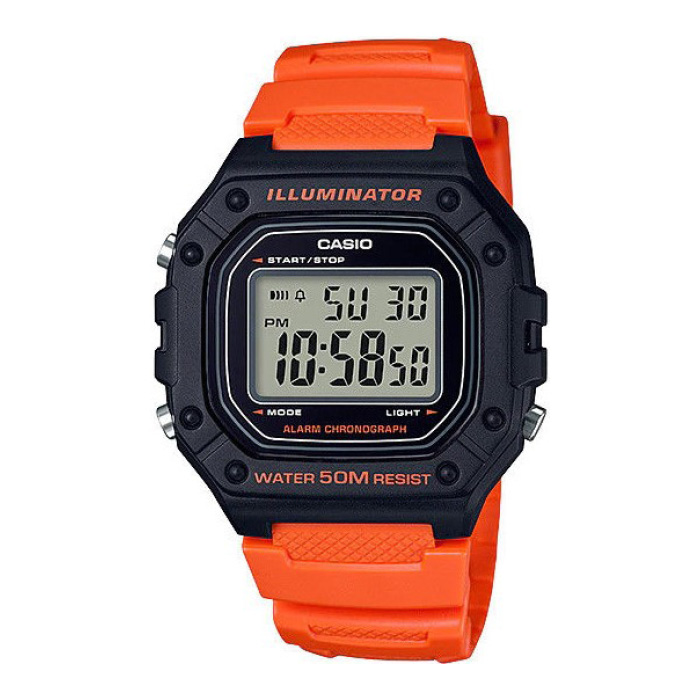 Reloj Digital Naranjo Casio W-218H-4B2V
