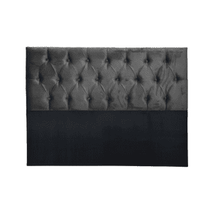 Importclick - Respaldo 2 Plazas Piso Capitone Premium 150X140 Cm Gris Oscuro Felpa