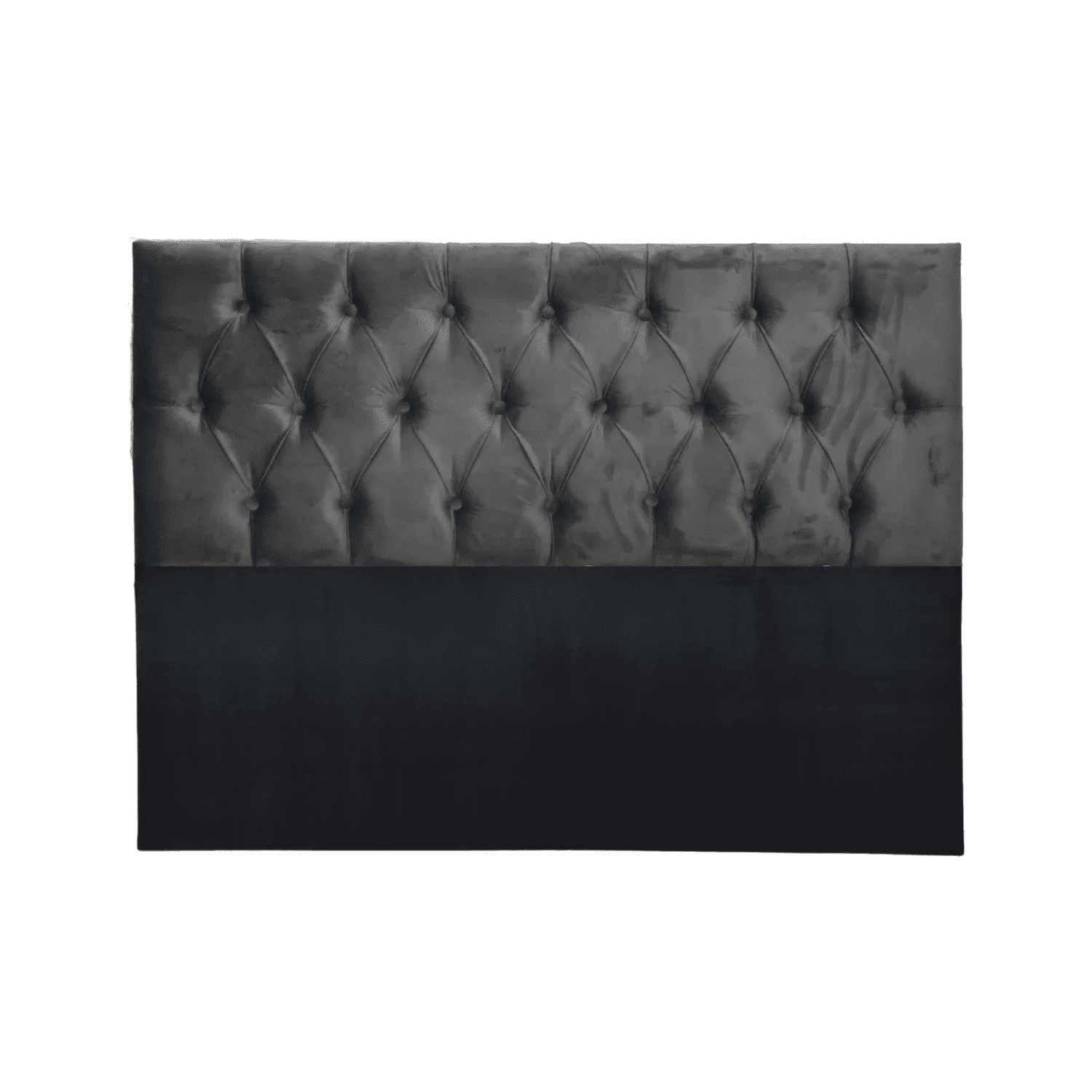 Importclick - Respaldo 2 Plazas Piso Capitone Premium 150x140 Cm Gris Oscuro Felpa