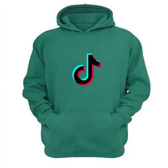 Polerón Canguro Tik Tok Verde Aguamarina Talla S Unisex