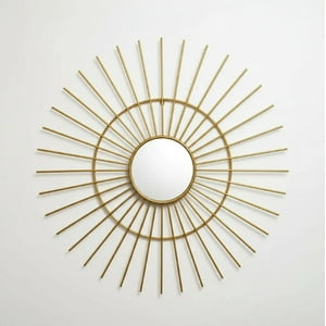 Decostilo - Espejo Decorativo Dorado 80Cm, Diseño Sol