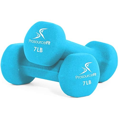 Mancuernas ProsourceFit de neopreno 3.18 kg (7 lb) color azul cielo, juego de 2