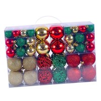 Magideal - 100 Unidades De Adornos Esféricos Navideños, Decoraciones Colgantes Para El Porche Del Invierno, Recuerdos Festivos , Rojo Oro Rojo Y Verde.