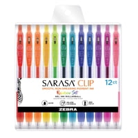 Bolígrafo Gel Zebra Pen Sarasa Clip Punta Fina 0,5 Mm Paquete De 12