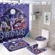 thumbnail image 1 of Gárgolas-theme 4-Piece Shower Curtain Set with Rugs, Waterproof Bathroom Decor Set Includes Bath Mat, U-Shaped Rug, Toilet Lid Cover and Curtain with Hooks, 1 of 6