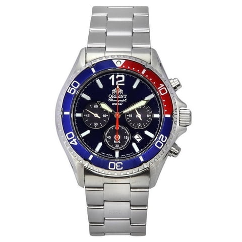 Reloj Orient Chronograph Stainless Steel Black Dial Solar Diver'S Ra-Tx0201L10B 200M Men'S Watch