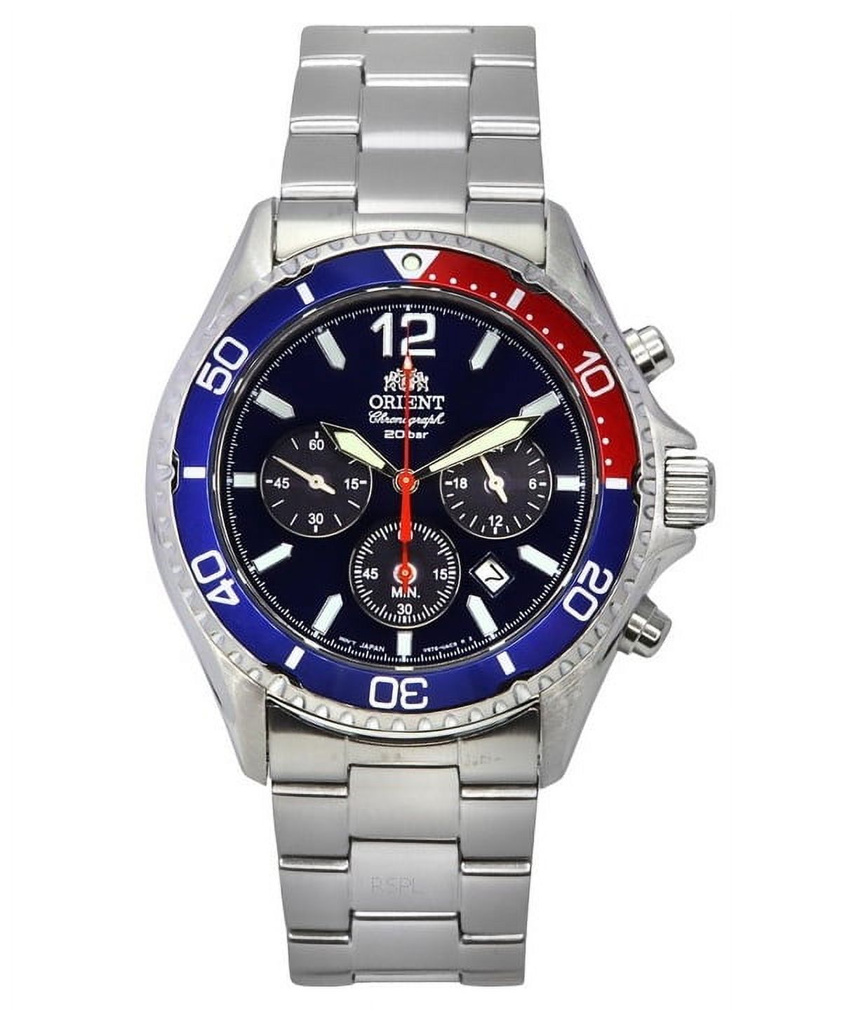 Reloj Orient Chronograph Stainless Steel Black Dial Solar Diver'S Ra-Tx0201L10B 200M Men'S Watch