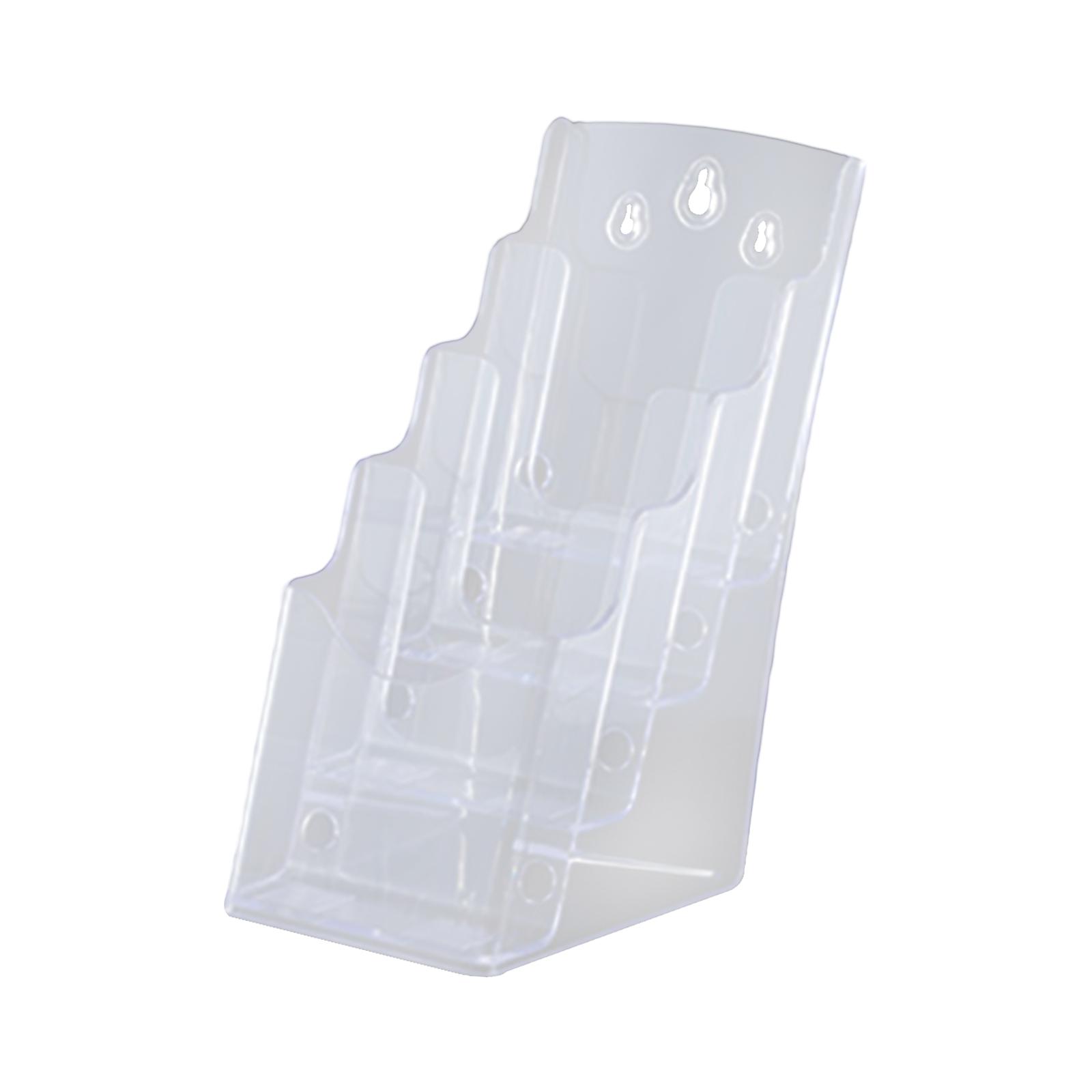 Ioensy - Portafolletos De Acrílico Transparente, Soporte Para Folletos, Estante Para Documentos, Menús, Folletos, Tamaño A6, 4 Niveles