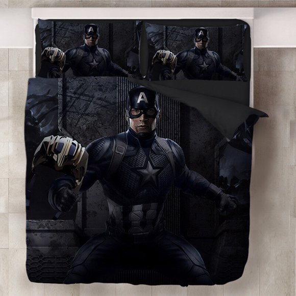 The Avengers Captain America Bedding Set Duvet Cover Pillowcases Fans Gift3-Piece Bedding Set