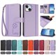 thumbnail image 4 of Funda Cartera Trébol para iPhone 13/iPhone 14 con Ranuras Tarjetas y Carga Inalámbrica Morado claro, 4 of 6