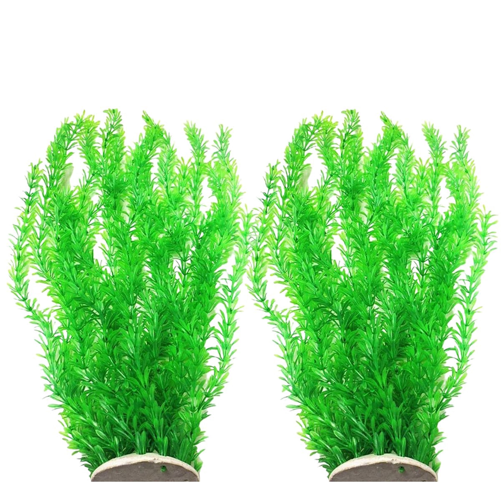 Xusx111 - Paquete De 2 Plantas De Acuario De Plástico Alto Grande Falso Tanque De Peces Artificial Estanque Decoración Del Acuario (verde Poco Hierba 30cm)