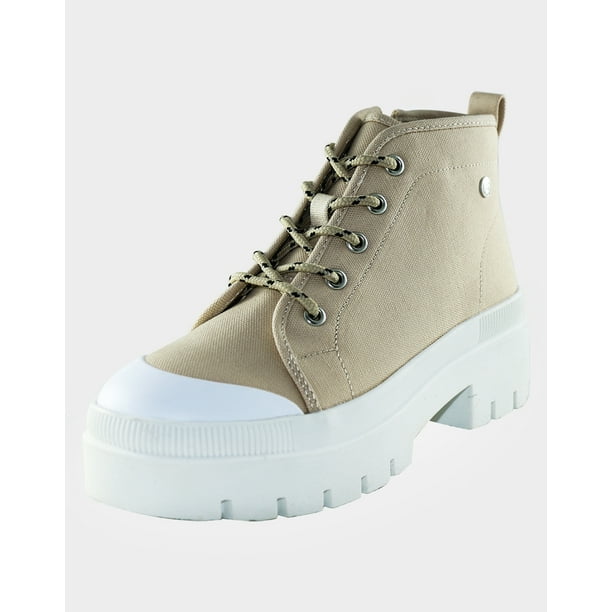 Danicolle Calzado De Dama Por Mayor Zapatilla Caña Alta Lona Khaki