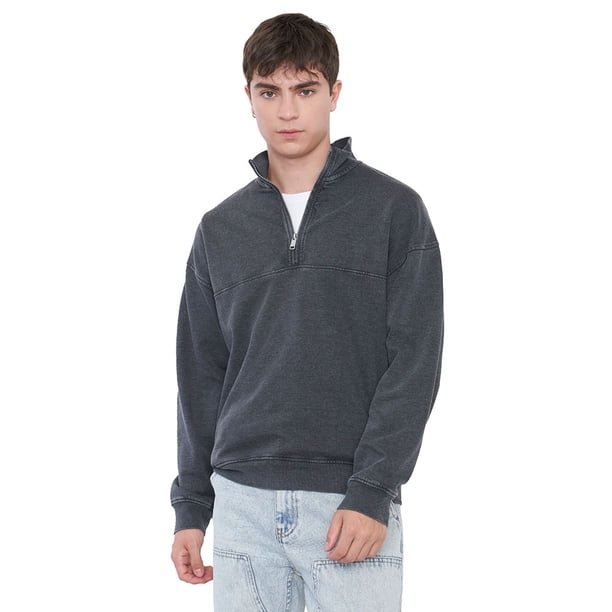 Polerón Hombre Half-Zipper Urbana Negro Corona