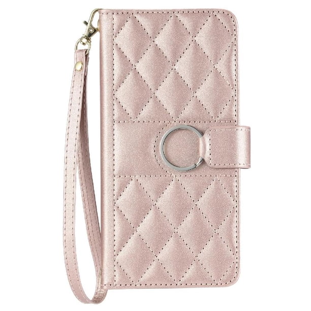 Funda Acolchada con Anilla y Correa para Samsung Galaxy S20 Plus Slots para Tarjetas Oro rosa