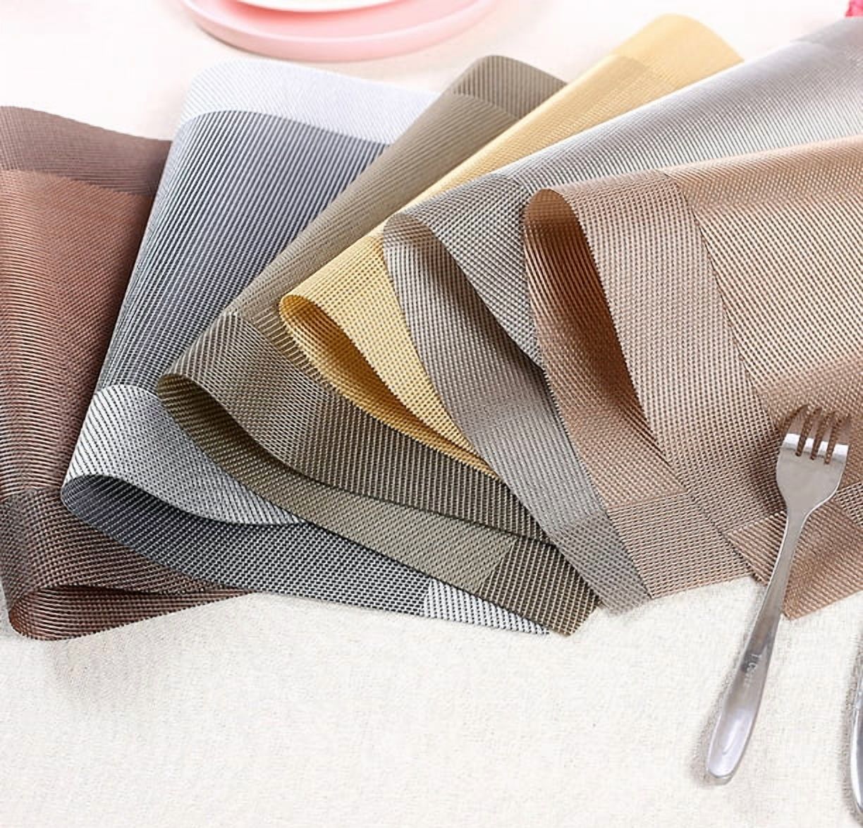 Genérico - Set 6 Individuales Mesa Rectangulares Diseños Beige